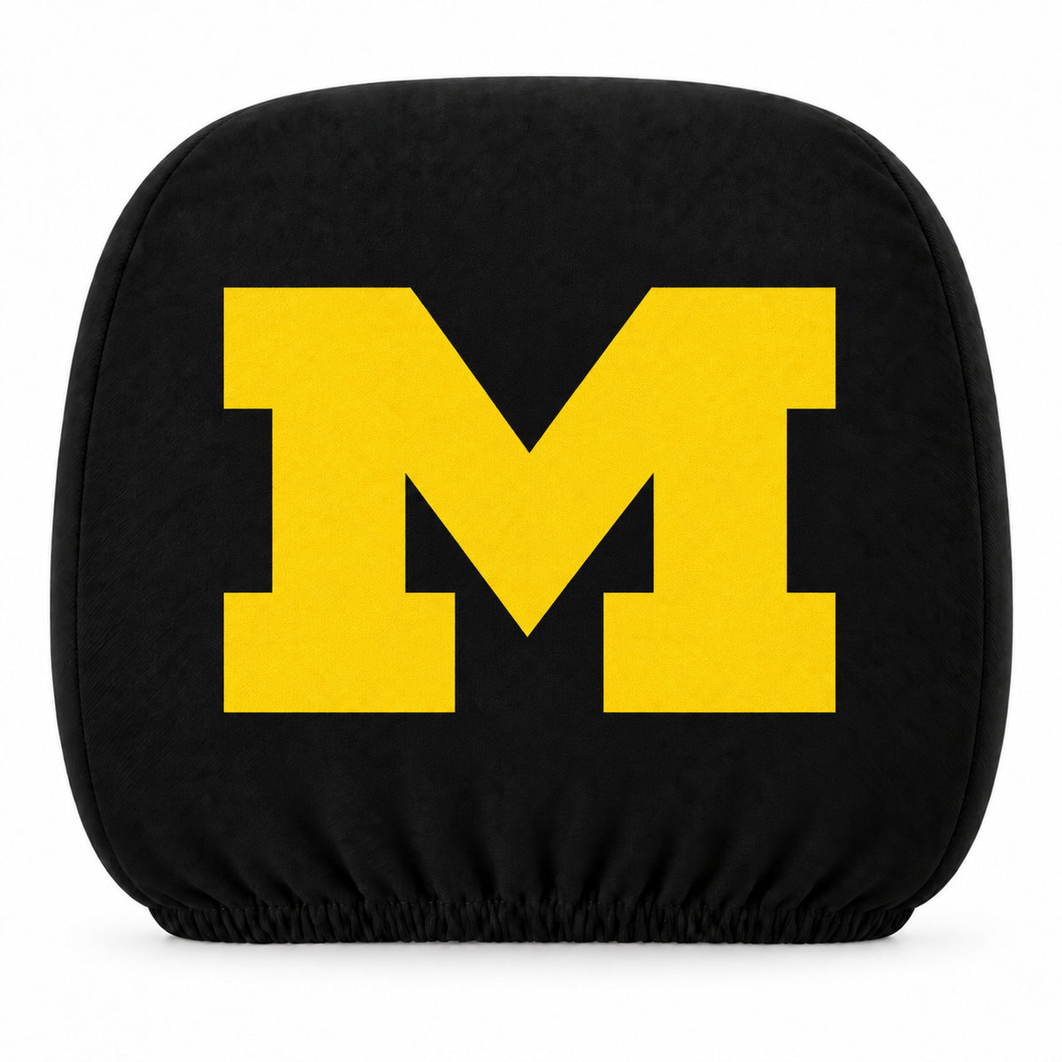 Michigan Wolverines car headrest cover, Style 1 team design, white background