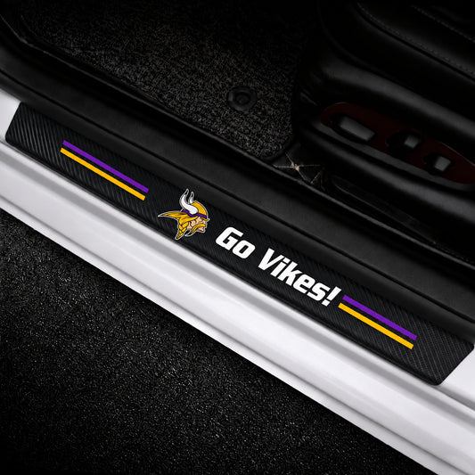 Minnesota Vikings car door sill protector strips — vehicle installation view