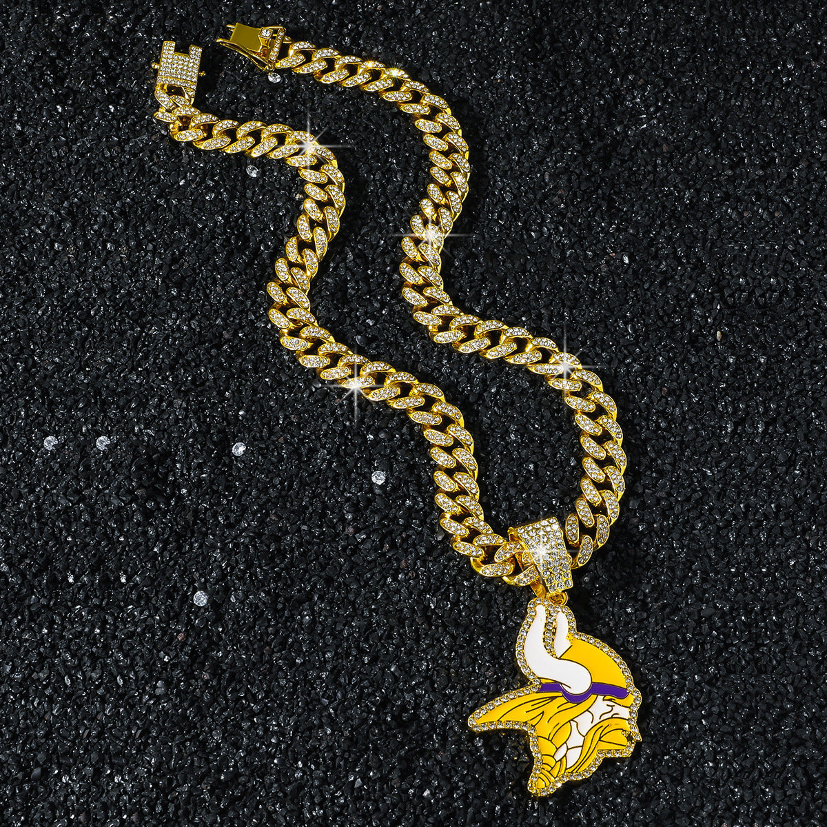 Minnesota Vikings gold-tone rhinestone necklace