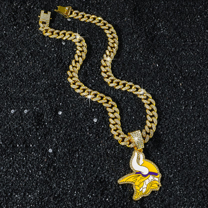 Minnesota Vikings gold-tone rhinestone necklace