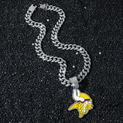 Minnesota Vikings silver-tone rhinestone necklace