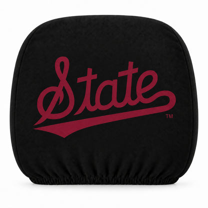 Mississippi State Bulldogs car headrest cover, Style 1 team design, white background