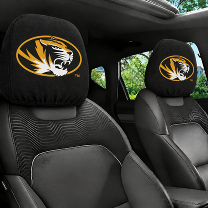 Missouri Tigers car headrest cover, Style 1 team design, installed in car