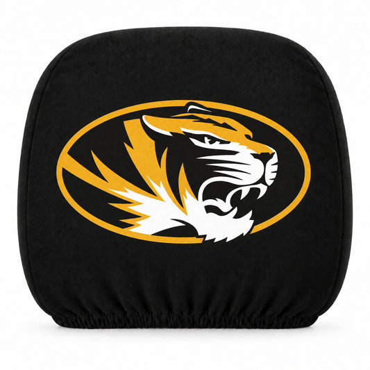 Missouri Tigers car headrest cover, Style 1 team design, white background