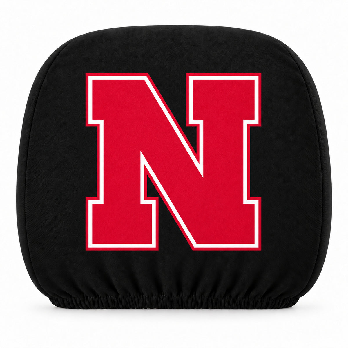 Nebraska Cornhuskers car headrest cover, Style 1 team design, white background