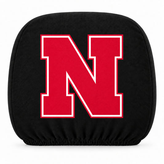 Nebraska Cornhuskers car headrest cover, Style 1 team design, white background