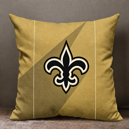 New Orleans Saints sofa cushion cover showing the team graphic and patterned design