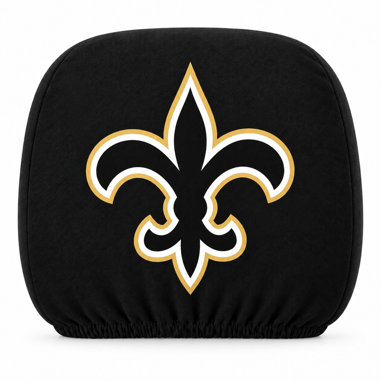 New Orleans Saints car headrest cover, Style 1 logo design, white background