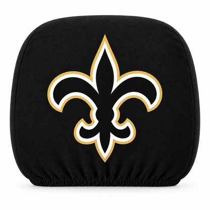 New Orleans Saints car headrest cover, Style 1 logo design, white background