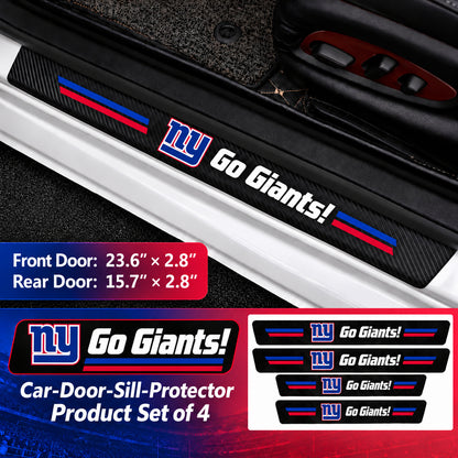 New York Giants car door sill protector strips — 1 set of 4 pieces and dimensions