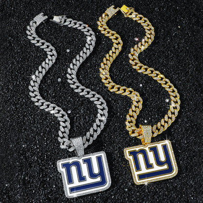 New York Giants necklace two-color set: one silver-tone and one gold-tone necklace