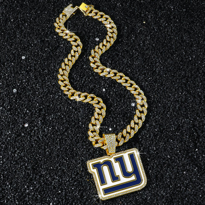 New York Giants gold-tone rhinestone necklace