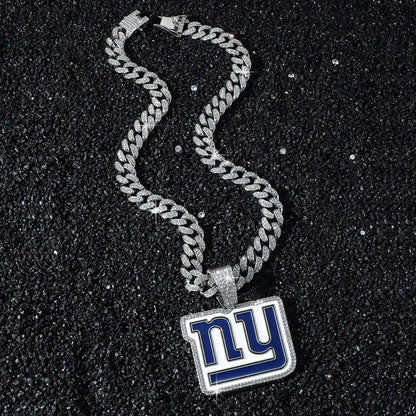 New York Giants silver-tone rhinestone necklace