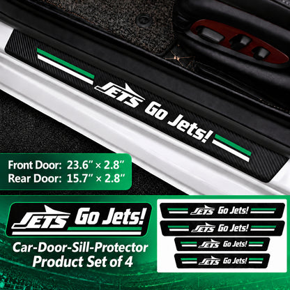 New York Jets car door sill protector strips — 1 set of 4 pieces and dimensions