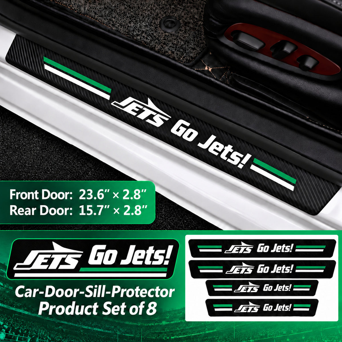 New York Jets car door sill protector strips — 2 sets of 8 pieces