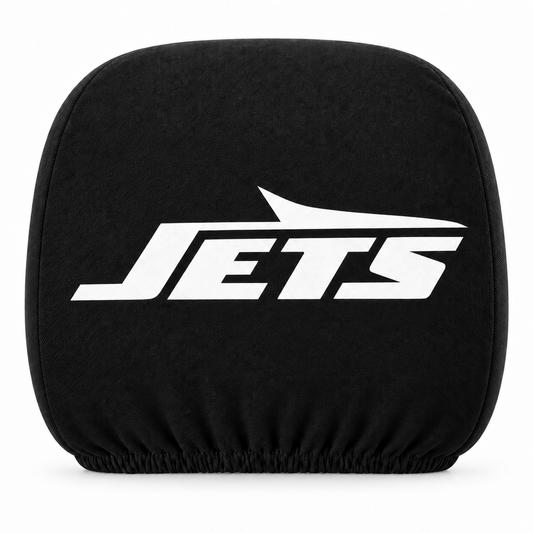 New York Jets car headrest cover, Style 1 logo design, white background