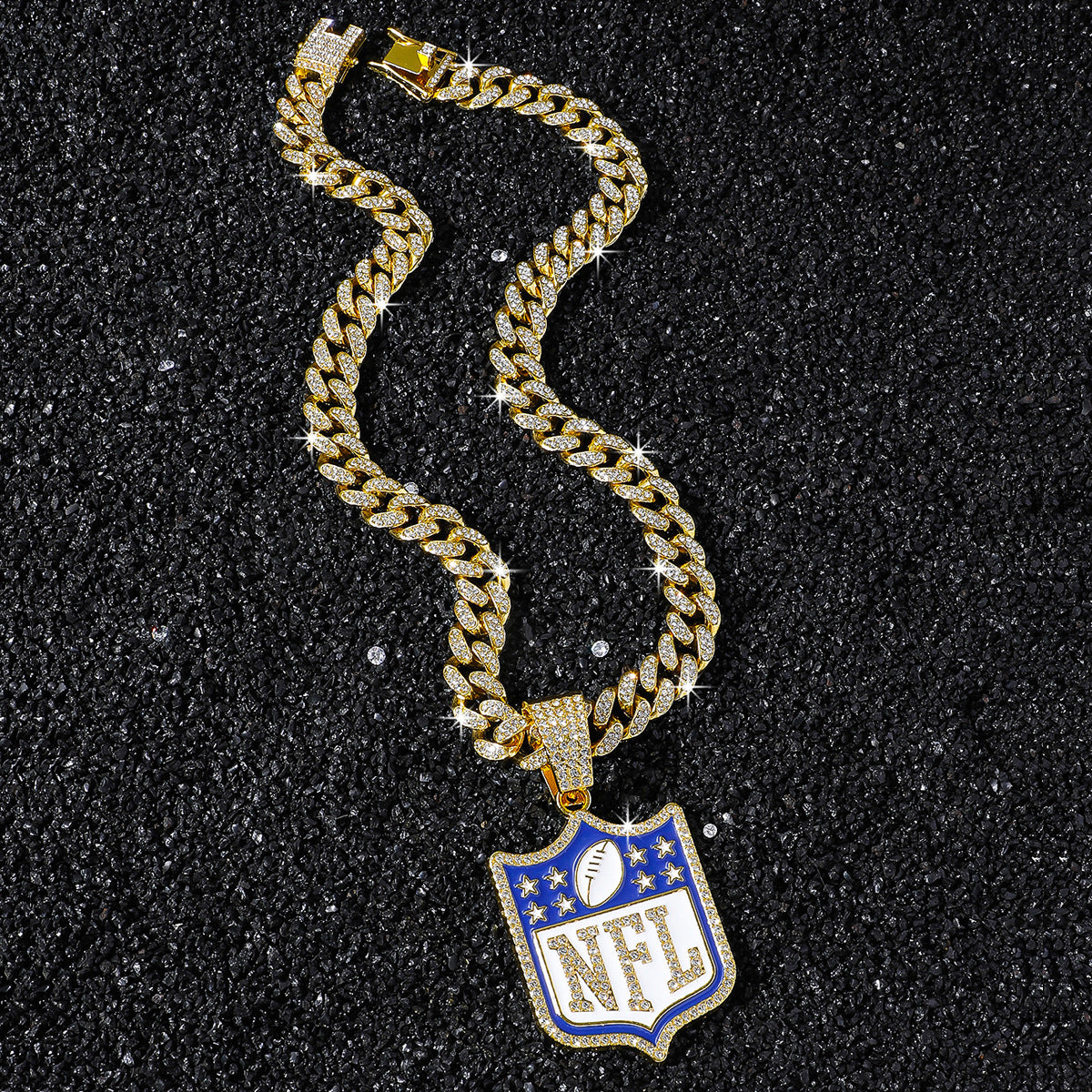 NFL Shield gold-tone rhinestone necklace