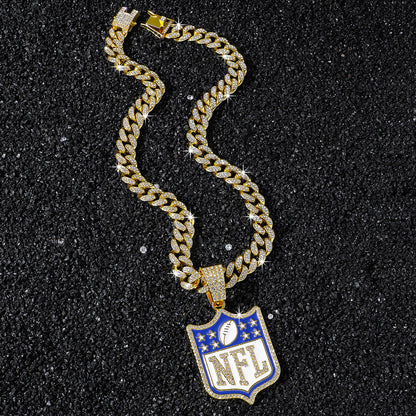 NFL Shield gold-tone rhinestone necklace