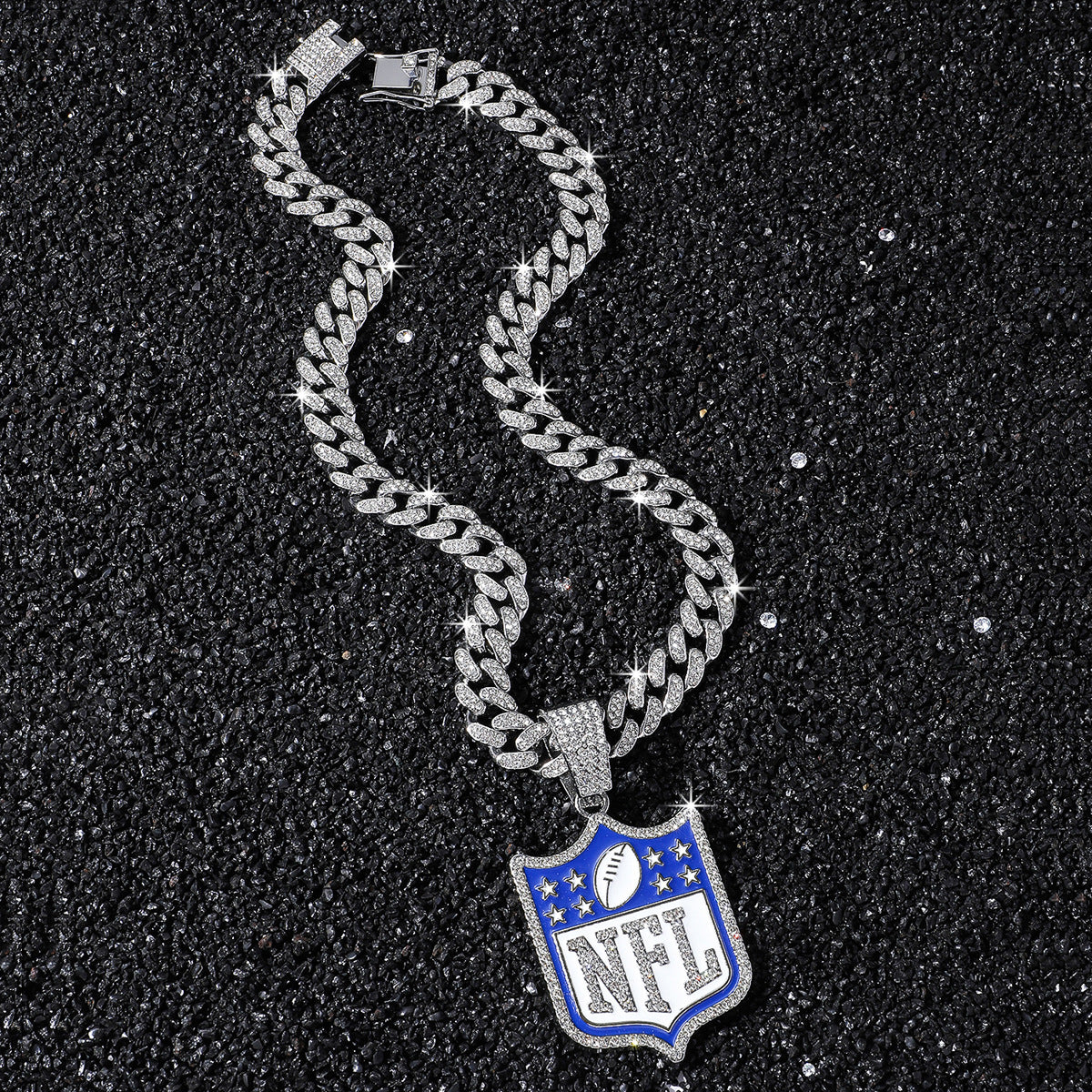 NFL Shield silver-tone rhinestone necklace