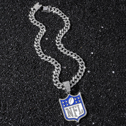 NFL Shield silver-tone rhinestone necklace