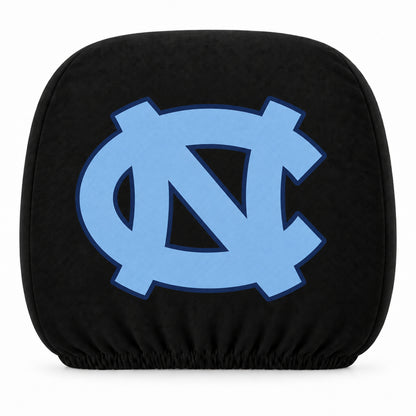 North Carolina Tar Heels car headrest cover, Style 1 team design, white background