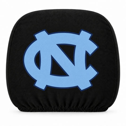 North Carolina Tar Heels car headrest cover, Style 1 team design, white background