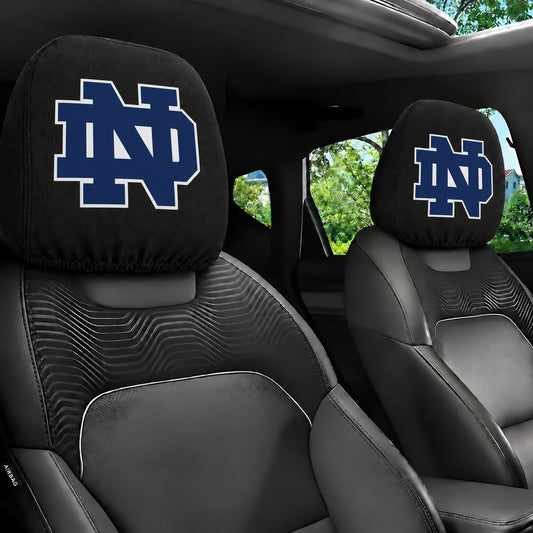 Notre Dame Fighting Irish car headrest cover, Style 1 team design, installed in car