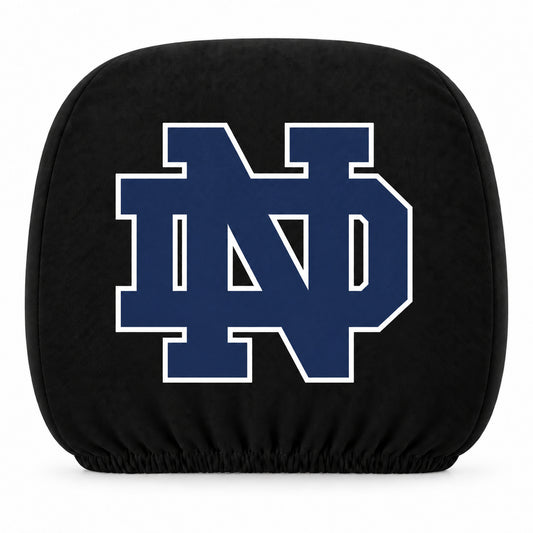 Notre Dame Fighting Irish car headrest cover, Style 1 team design, white background