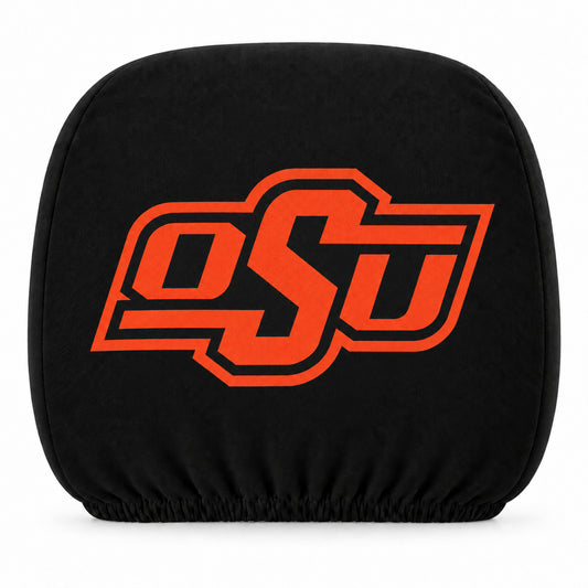 Oklahoma State Cowboys car headrest cover, Style 1 team design, white background