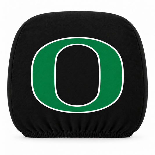 Oregon Ducks car headrest cover, Style 1 team design, white background
