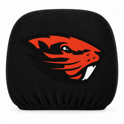 Oregon State Beavers car headrest cover, Style 1 team design, white background