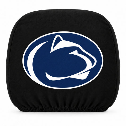 Penn State Nittany Lions car headrest cover, Style 1 team design, white background