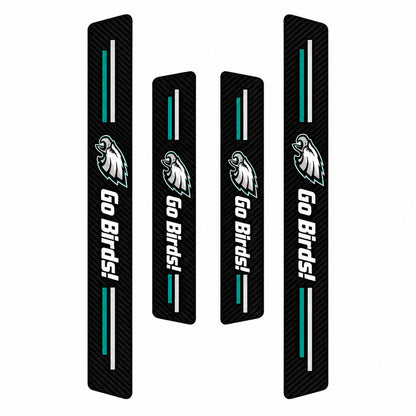 Philadelphia Eagles car door sill protector strips, four-piece set with two long and two short strips