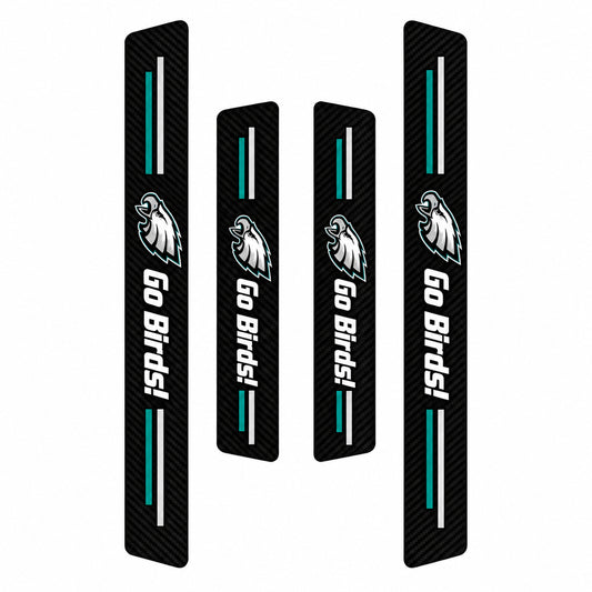 Philadelphia Eagles car door sill protector strips, four-piece set with two long and two short strips