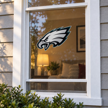 Philadelphia Eagles decorative sticker displayed on a home window