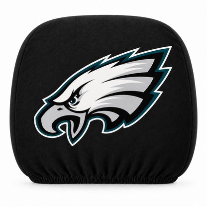 Philadelphia Eagles car headrest cover, Style 1 logo design, white background