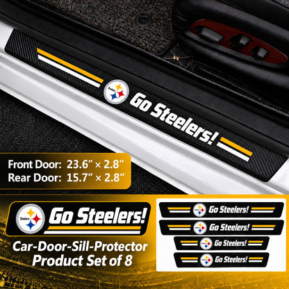 Pittsburgh Steelers car door sill protector strips — 2 sets of 8 pieces