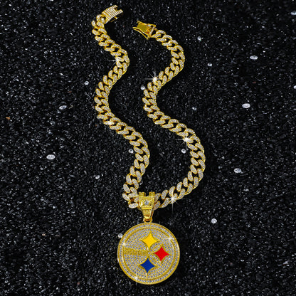 Pittsburgh Steelers gold-tone rhinestone necklace