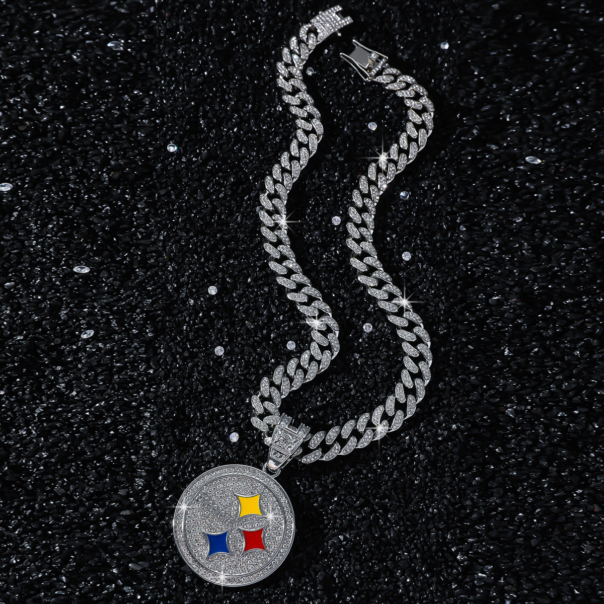 Pittsburgh Steelers silver-tone rhinestone necklace