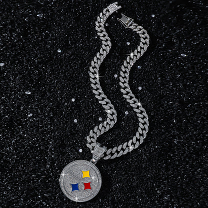Pittsburgh Steelers silver-tone rhinestone necklace