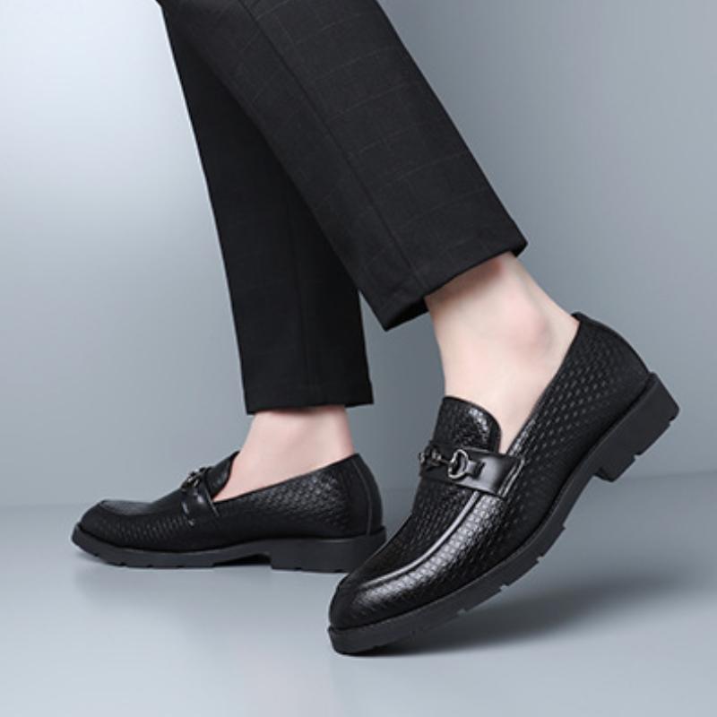 Italian hand-woven textured men's business shoes - Bellkmart