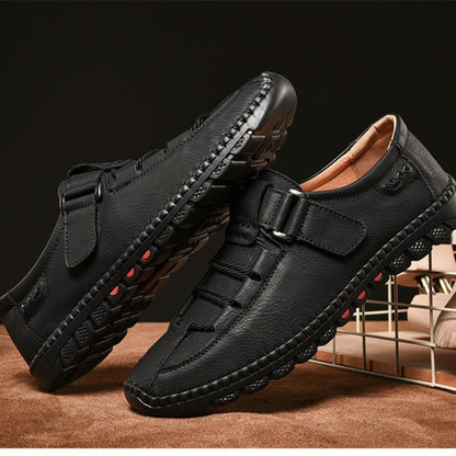 Handmade outdoor men's casual breathable leather shoes - Bellkmart
