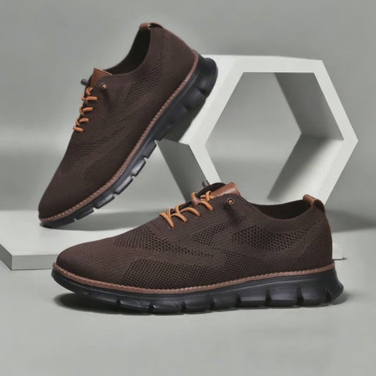 Black Sole Super Comfy breathable Orthopedic Mesh Sneakers For Wide Feet - Brown