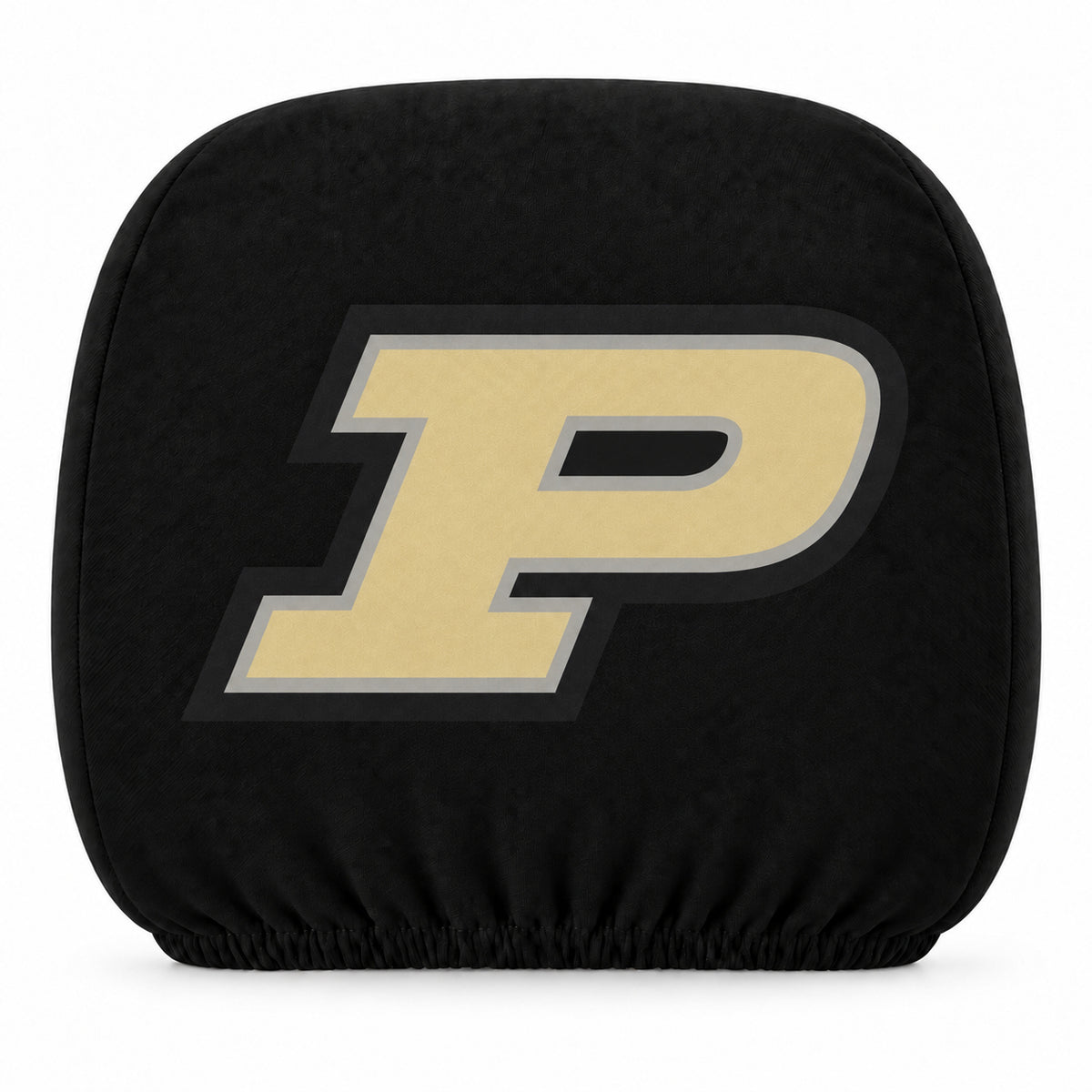 Purdue Boilermakers car headrest cover, Style 1 team design, white background