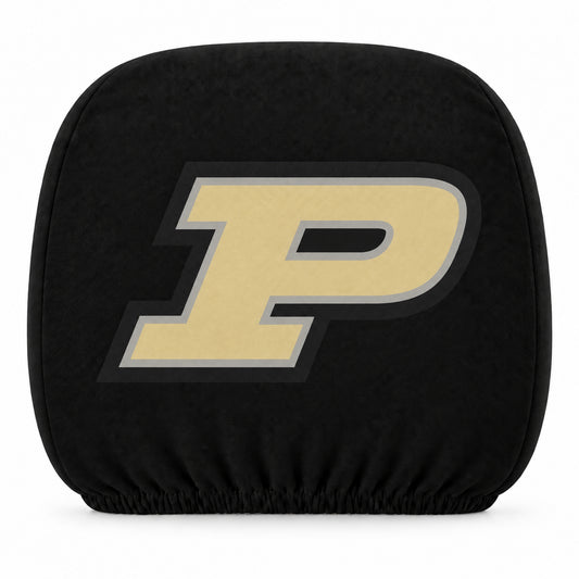 Purdue Boilermakers car headrest cover, Style 1 team design, white background