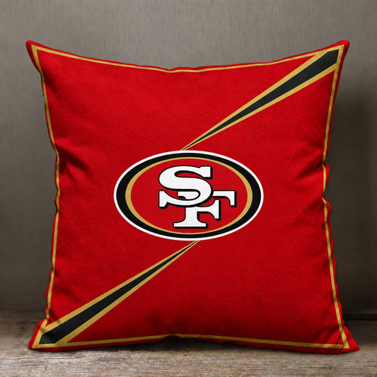 San Francisco 49ers sofa cushion cover showing the team graphic and patterned design