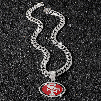 San Francisco 49ers silver-tone rhinestone necklace