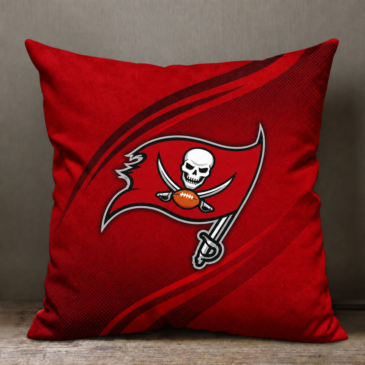 Tampa Bay Buccaneers sofa cushion cover showing the team graphic and patterned design