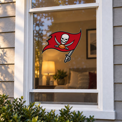 Tampa Bay Buccaneers decorative sticker displayed on a home window
