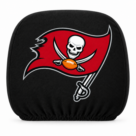 Tampa Bay Buccaneers car headrest cover, Style 1 logo design, white background